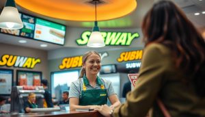 atendimento, clientes, Subway, trabalho, restauração