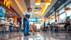 limpeza, higienização, restaurante, McDonald's, emprego