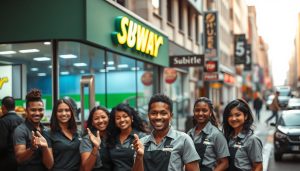 limpeza, organização, Subway, emprego, restaurante